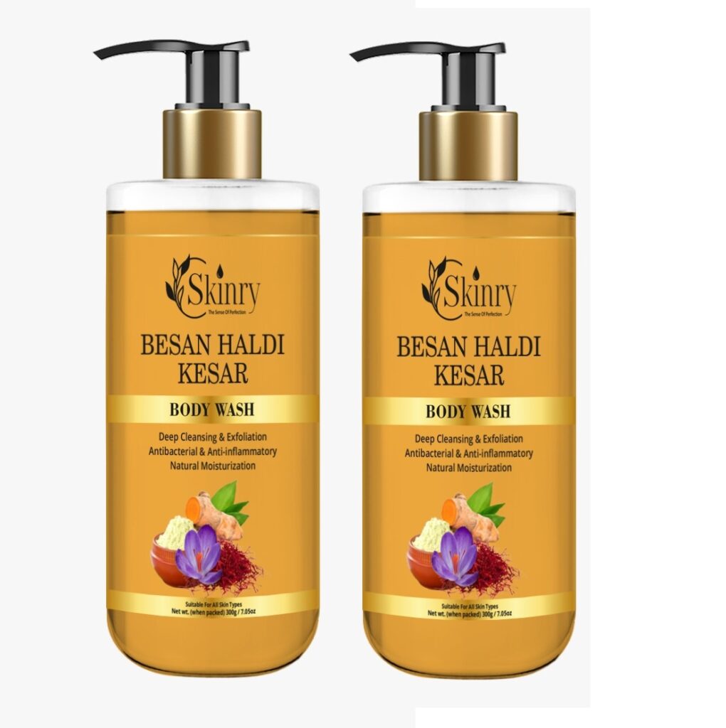 Skinry Besan Haldi Kesar Body Wash for Glowing & Brightening Skin, Natural & Ayu...