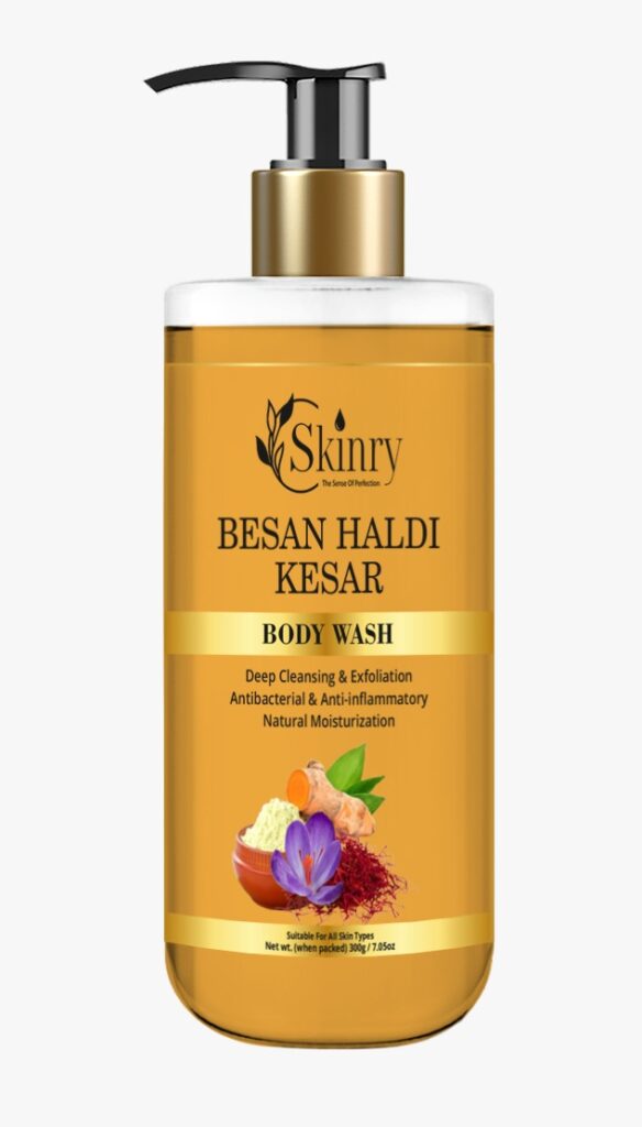 Skinry Besan Haldi Kesar Body Wash for Glowing & Brightening Skin, Natural & Ayu...